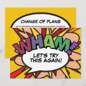 Verander de datum Nieuwe plan Moderne leuk comic Kaart (Voorkant / Achterkant)