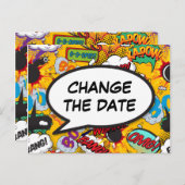 Verander De Datum Nieuwe Plan Moderne Pret Comic Briefkaart (Voorkant / Achterkant)