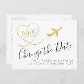 Verander de Datum Reizen Bestemmingsweduwschap Aankondigingskaart (Voorkant / Achterkant)