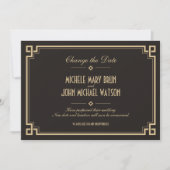 Verander de Datum Retro Lijst Art Deco Dark Kaart (Voorkant)