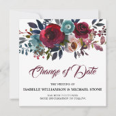 Verander de datum Rode Bourgondië Bloemenseizoensb Kaart (Voorkant)