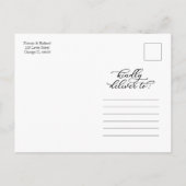 Verander de datum Roze bloemen Bruiloft Uitstel Briefkaart (Achterkant)