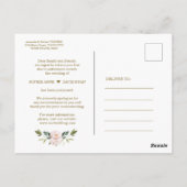 Verander de Datum Roze Blush Flowers Weddenschap Briefkaart (Achterkant)