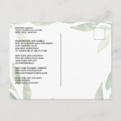 Verander de Datum Roze Botanische Weddenschap Aankondigingskaart (Achterkant)