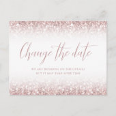 Verander de datum roze glitter vleermuis mitswa ui briefkaart (Voorkant)