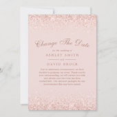 Verander de datum Roze Goud Confetti Roze Roze Save The Date (Voorkant)