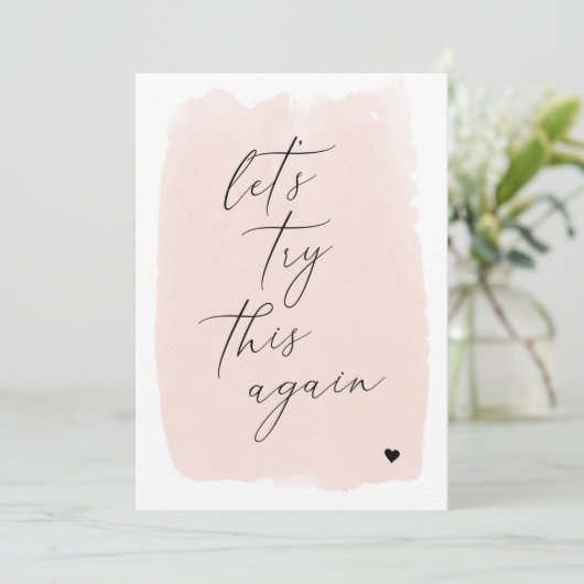 Verander de datum | Roze waterkleur kaart (Staand voorkant)