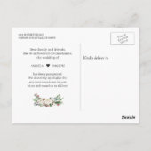 Verander de datum rustieke winter bloemstuk uitges briefkaart (Achterkant)