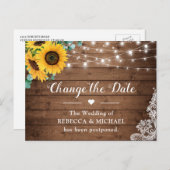 Verander de datum Rustieke zonnebloem slinger lich Briefkaart (Voorkant / Achterkant)