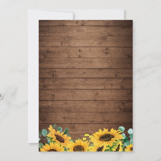 Verander de datum Rustieke zonnebloemen slingerlic Kaart (Achterkant)