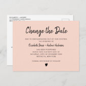 Verander de Datum Script Calligraphy Minimalist Ro Aankondigingskaart (Voorkant / Achterkant)