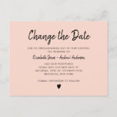 Verander de Datum Script Calligraphy Minimalist Ro Aankondigingskaart (Voorkant)