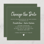 Verander de datum script Modern  Calligraphy Groen Aankondiging (Voorkant / Achterkant)