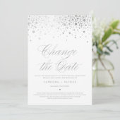 Verander de Datum Silver Foil Confetti die wordt u Kaart (Staand voorkant)