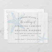 Verander de Datum Startvis Rustic Wood Beach Weddi Aankondigingskaart (Voorkant / Achterkant)