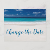 Verander de datum strand thema bewaar de datum aankondigingskaart (Voorkant)