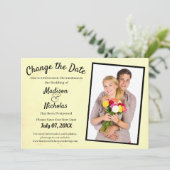 Verander de Datum toevoegen het Gele Gedeelte van  Save The Date (Staand voorkant)