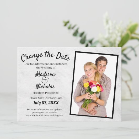 Verander de Datum toevoegen het Grauwe Gedeelte va Save The Date (Staand voorkant)