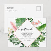 Verander de datum Tropische palmen uitgesteld Aankondigingskaart (Voorkant / Achterkant)