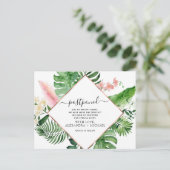 Verander de datum Tropische palmen uitgesteld Aankondigingskaart (Staand voorkant)