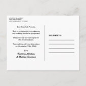 Verander De Datum Tropische Strandbestemming Aankondigingskaart (Achterkant)