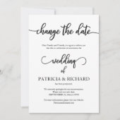 Verander de datum trouwdatum uitgesteld bericht kaart (Voorkant)