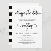 Verander de datum trouwdatum uitgesteld bericht kaart (Voorkant / Achterkant)