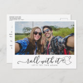 Verander de datum trouwfoto modern leuk aankondigingskaart (Voorkant / Achterkant)