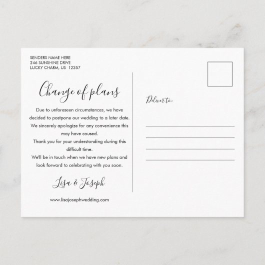 Verander de datum trouwfoto modern leuk aankondigingskaart (Achterkant)