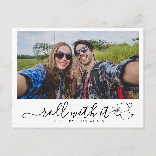 Verander de datum trouwfoto modern leuk aankondigingskaart (Voorkant)