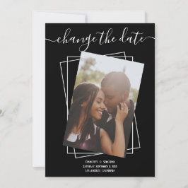 Verander de datum typografie foto trouwkaart save the date