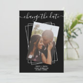 Verander de datum typografie foto trouwkaart save the date (Staand voorkant)