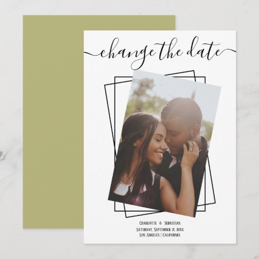 Verander de Datum Typografie van de Berichten Kaar Save The Date (Voorkant / Achterkant)