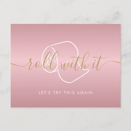 Verander de datum Uitgesteld Geannuleerd Chic Roos Briefkaart (Voorkant)