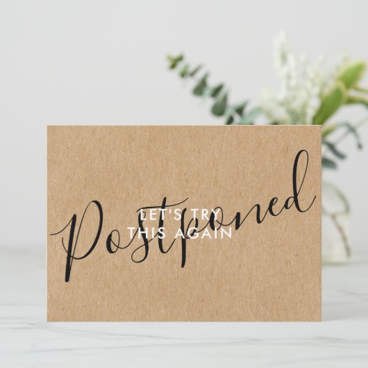 Verander de Datum Uitgesteld Geannuleerd Evenement Save The Date (Staand voorkant)