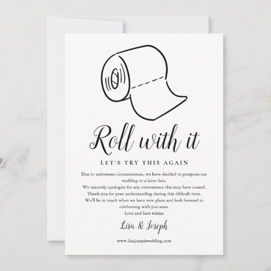 Verander de Datum Uitgesteld Geannuleerd Foto Save The Date (Voorkant)