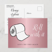 Verander de datum Uitgesteld Geannuleerd Roze goud Briefkaart (Voorkant / Achterkant)