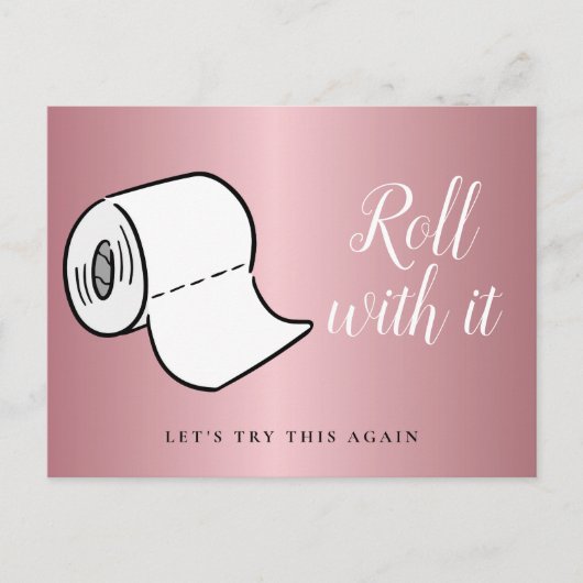 Verander de datum Uitgesteld Geannuleerd Roze goud Briefkaart (Voorkant)