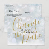 Verander de datum uitgesteld geannuleerd wintereve briefkaart (Voorkant / Achterkant)