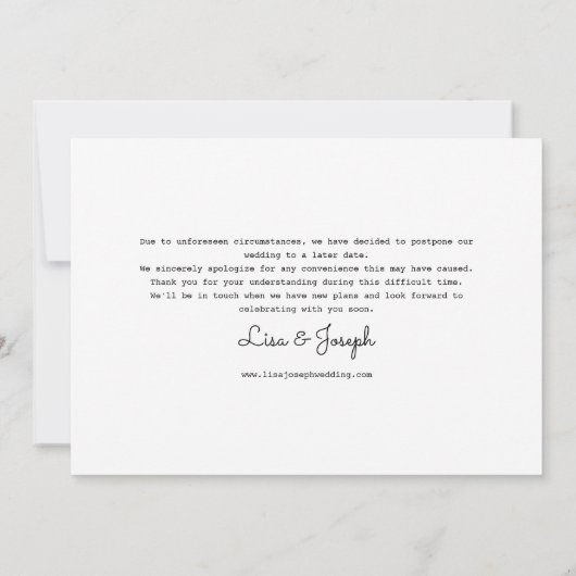 Verander de datum uitgesteld geannuleerde gebeurte kaart (Achterkant)