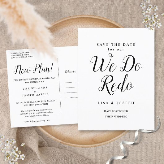 Verander de Datum Uitgesteld Wij doen opnieuw Aankondigingskaart