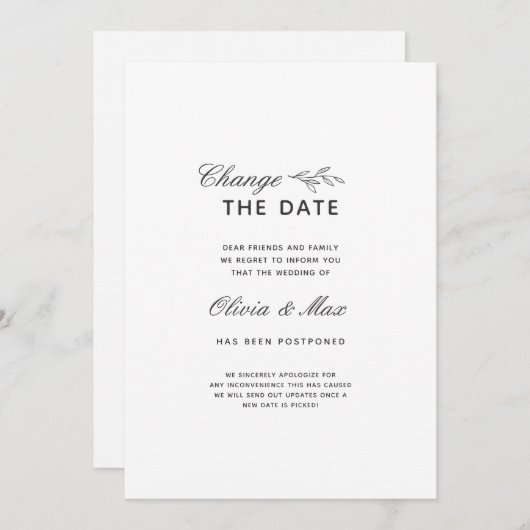 Verander de Datum Uitgestelde Aankondiging van het (Voorkant / Achterkant)