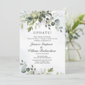 Verander de Datum Uitgestelde Elegant Eucalyptus Kaart (Staand voorkant)