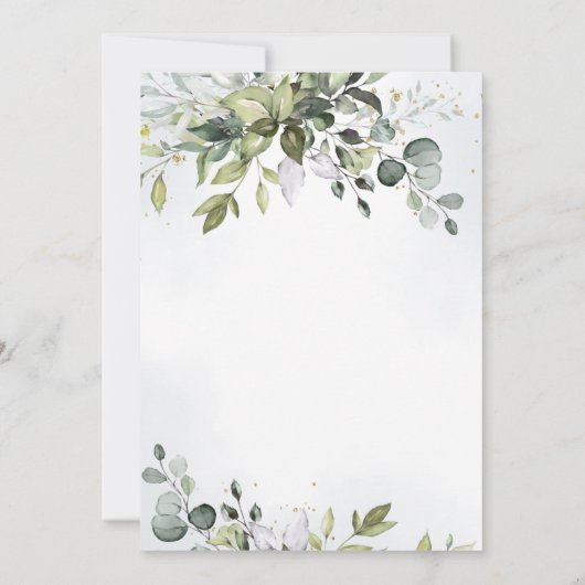 Verander de Datum Uitgestelde Elegant Eucalyptus Kaart (Achterkant)