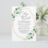 Verander de Datum Uitgestelde Elegant Eucalyptus Kaart (Staand voorkant)