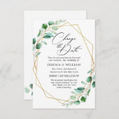 Verander de Datum Uitgestelde Elegant Eucalyptus Kaart (Voorkant / Achterkant)