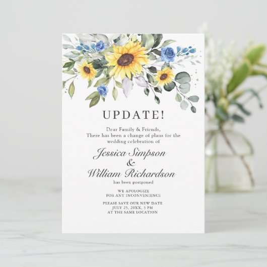 Verander de Datum Uitgestelde Elegant Eucalyptus Kaart (Staand voorkant)