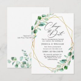Verander de datum uitgestelde elegante Eucalyptus Kaart