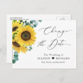 Verander de Datum Uitgestelde Eucalyptus Sunflower Briefkaart (Voorkant / Achterkant)
