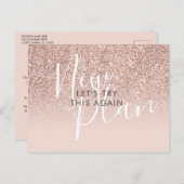 Verander de datum uitgestelde evenement Roze goude Briefkaart (Voorkant / Achterkant)